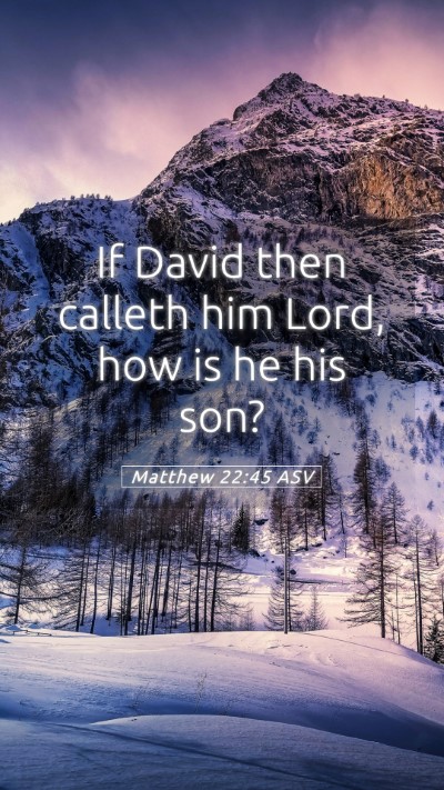 Picture 05 - Matthew 22:45 ASV Mobile Phone Wallpaper - If David then calleth him Lord, how is he his - Mobile Bible Verse Wallpaper