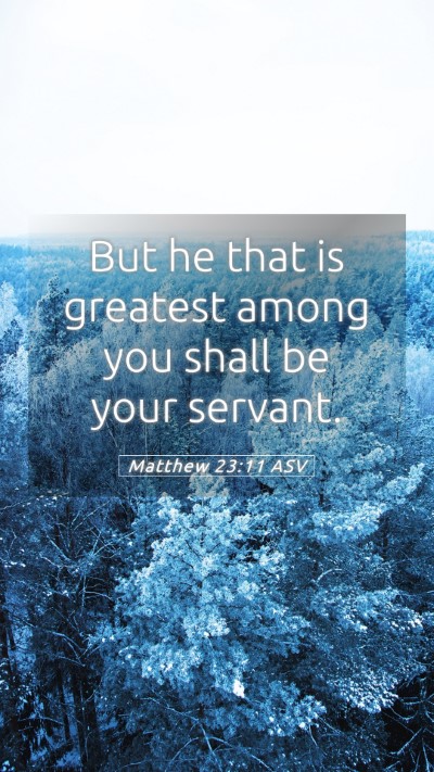 Picture 05 - Matthew 23:11 ASV Mobile Phone Wallpaper - But he that is greatest among you shall be your - Mobile Bible Verse Wallpaper