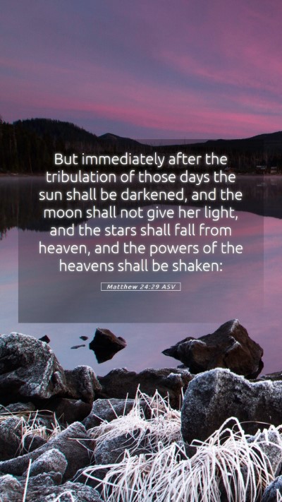 Picture 05 - Matthew 24:29 ASV Mobile Phone Wallpaper - But immediately after the tribulation of those - Mobile Bible Verse Wallpaper