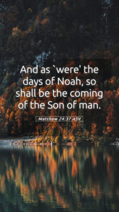 Picture 05 - Matthew 24:37 ASV Mobile Phone Wallpaper - And as `were' the days of Noah, so shall be the - Mobile Bible Verse Wallpaper