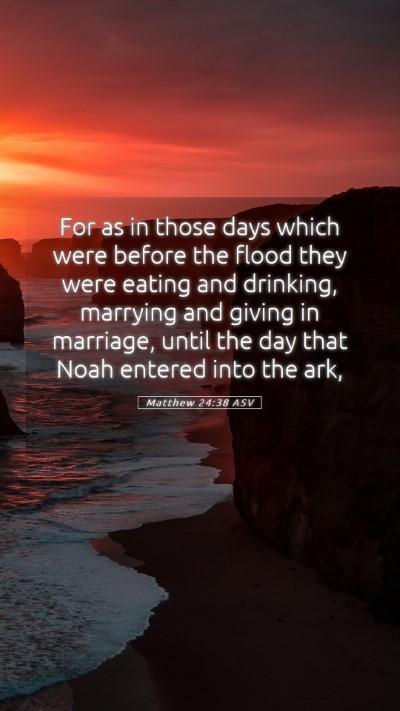 Picture 05 - Matthew 24:38 ASV Mobile Phone Wallpaper - For as in those days which were before the flood - Mobile Bible Verse Wallpaper