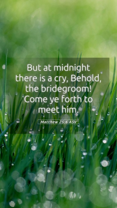 Picture 05 - Matthew 25:6 ASV Mobile Phone Wallpaper - But at midnight there is a cry, Behold, the - Mobile Bible Verse Wallpaper