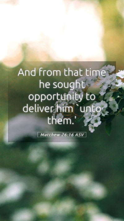 Picture 05 - Matthew 26:16 ASV Mobile Phone Wallpaper - And from that time he sought opportunity to - Mobile Bible Verse Wallpaper