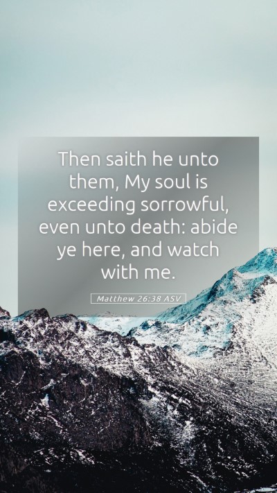 Picture 05 - Matthew 26:38 ASV Mobile Phone Wallpaper - Then saith he unto them, My soul is exceeding - Mobile Bible Verse Wallpaper