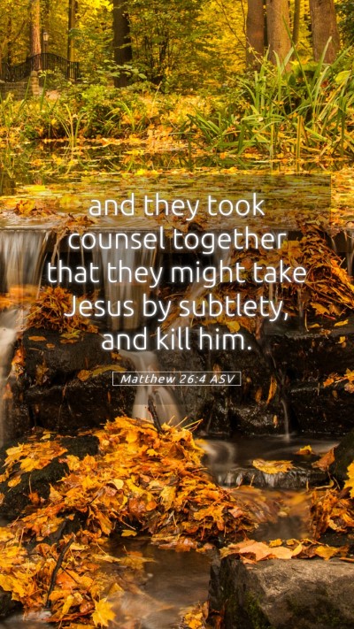 Picture 05 - Matthew 26:4 ASV Mobile Phone Wallpaper - and they took counsel together that they might - Mobile Bible Verse Wallpaper