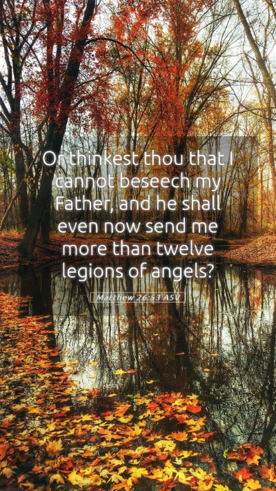 Picture 05 - Matthew 26:53 ASV Mobile Phone Wallpaper - Or thinkest thou that I cannot beseech my Father, - Mobile Bible Verse Wallpaper
