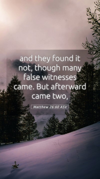 Picture 05 - Matthew 26:60 ASV Mobile Phone Wallpaper - and they found it not, though many false - Mobile Bible Verse Wallpaper