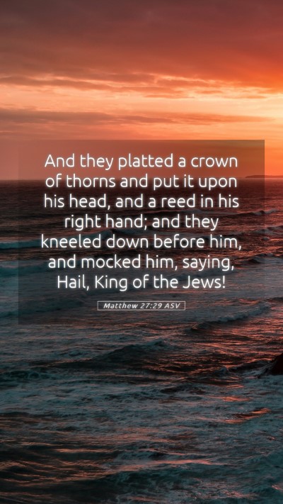 Picture 05 - Matthew 27:29 ASV Mobile Phone Wallpaper - And they platted a crown of thorns and put it - Mobile Bible Verse Wallpaper