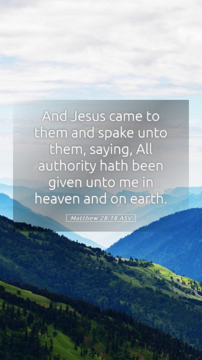 Picture 05 - Matthew 28:18 ASV Mobile Phone Wallpaper - And Jesus came to them and spake unto them, - Mobile Bible Verse Wallpaper