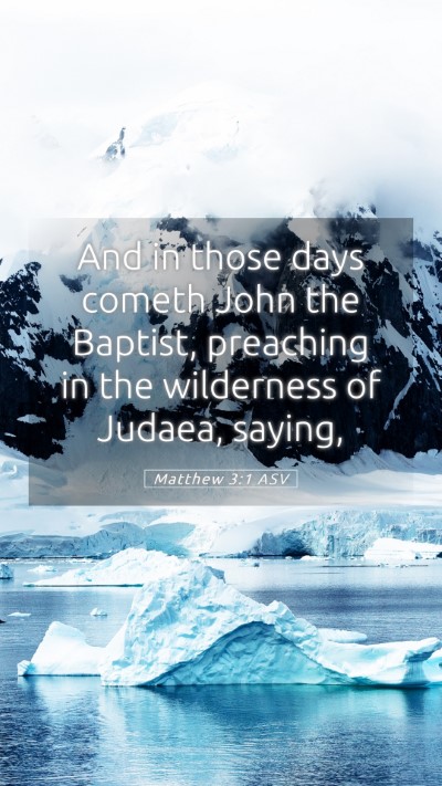 Picture 05 - Matthew 3:1 ASV Mobile Phone Wallpaper - And in those days cometh John the Baptist, - Mobile Bible Verse Wallpaper