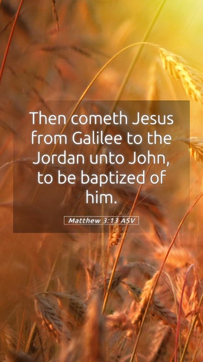 Picture 05 - Matthew 3:13 ASV Mobile Phone Wallpaper - Then cometh Jesus from Galilee to the Jordan unto - Mobile Bible Verse Wallpaper