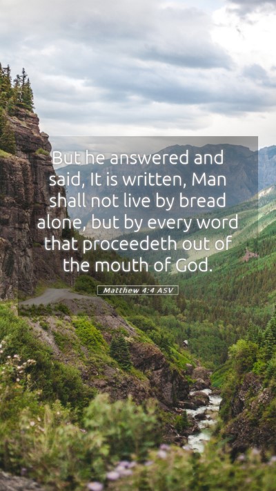 Picture 05 - Matthew 4:4 ASV Mobile Phone Wallpaper - But he answered and said, It is written, Man - Mobile Bible Verse Wallpaper