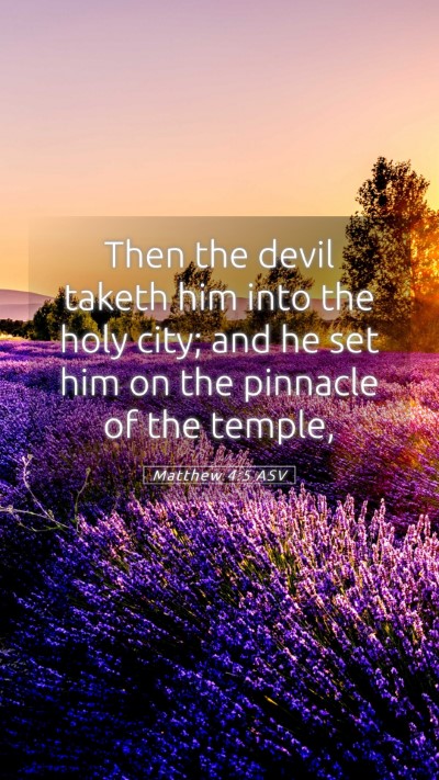 Picture 05 - Matthew 4:5 ASV Mobile Phone Wallpaper - Then the devil taketh him into the holy city; and - Mobile Bible Verse Wallpaper