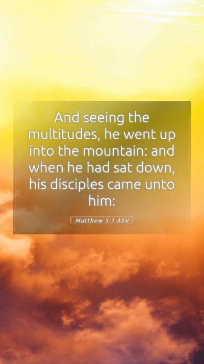 Picture 05 - Matthew 5:1 ASV Mobile Phone Wallpaper - And seeing the multitudes, he went up into the - Mobile Bible Verse Wallpaper