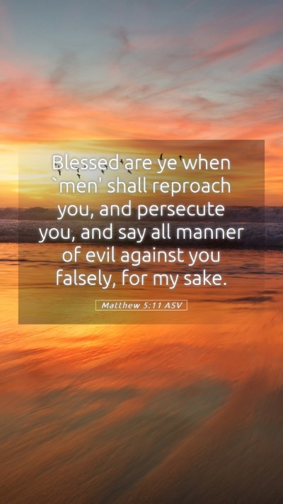 Picture 05 - Matthew 5:11 ASV Mobile Phone Wallpaper - Blessed are ye when `men' shall reproach you, and - Mobile Bible Verse Wallpaper