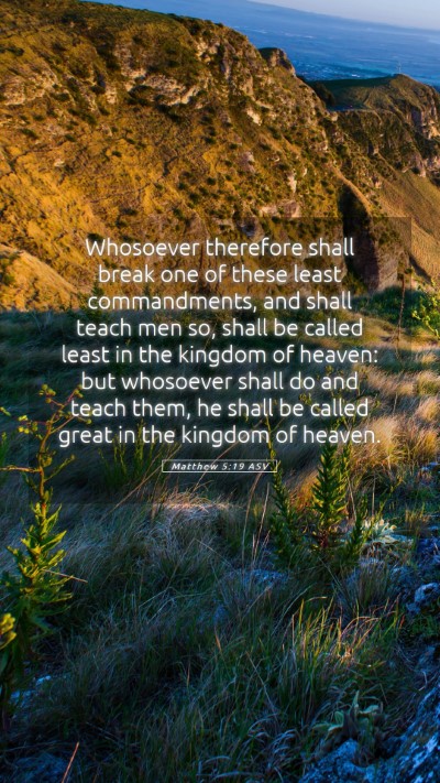 Picture 05 - Matthew 5:19 ASV Mobile Phone Wallpaper - Whosoever therefore shall break one of these - Mobile Bible Verse Wallpaper