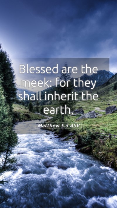 Picture 05 - Matthew 5:5 ASV Mobile Phone Wallpaper - Blessed are the meek: for they shall inherit the - Mobile Bible Verse Wallpaper