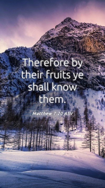 Picture 05 - Matthew 7:20 ASV Mobile Phone Wallpaper - Therefore by their fruits ye shall know - Mobile Bible Verse Wallpaper
