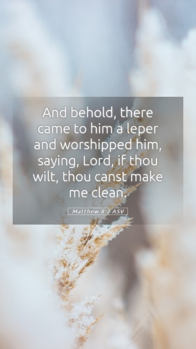 Picture 05 - Matthew 8:2 ASV Mobile Phone Wallpaper - And behold, there came to him a leper and - Mobile Bible Verse Wallpaper