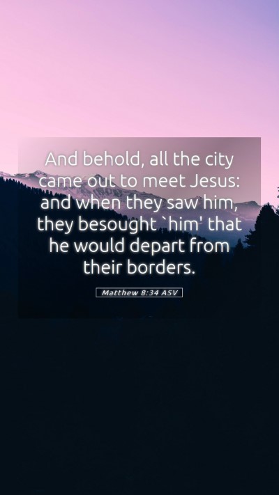 Picture 05 - Matthew 8:34 ASV Mobile Phone Wallpaper - And behold, all the city came out to meet Jesus: - Mobile Bible Verse Wallpaper