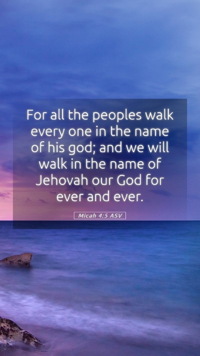 Picture 05 - Micah 4:5 ASV Mobile Phone Wallpaper - For all the peoples walk every one in the name of - Mobile Bible Verse Wallpaper