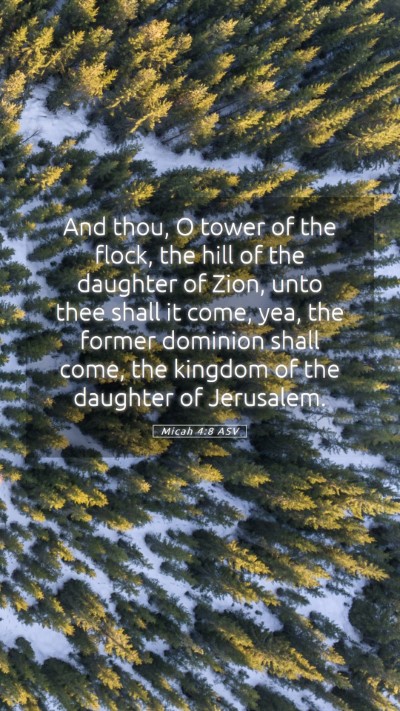 Picture 05 - Micah 4:8 ASV Mobile Phone Wallpaper - And thou, O tower of the flock, the hill of the - Mobile Bible Verse Wallpaper