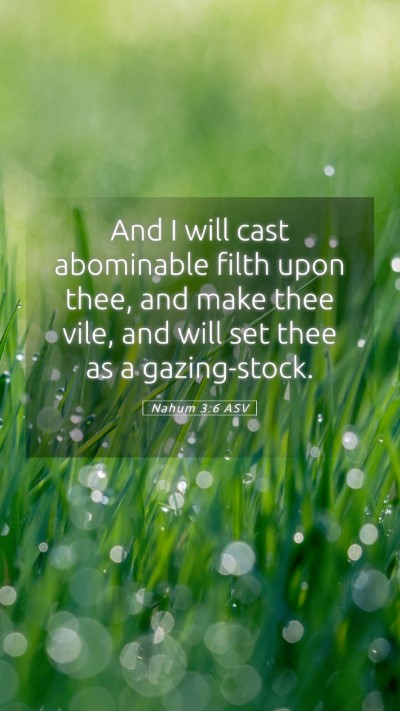 Picture 05 - Nahum 3:6 ASV Mobile Phone Wallpaper - And I will cast abominable filth upon thee, and - Mobile Bible Verse Wallpaper
