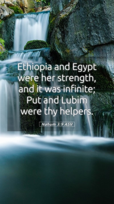 Picture 05 - Nahum 3:9 ASV Mobile Phone Wallpaper - Ethiopia and Egypt were her strength, and it was - Mobile Bible Verse Wallpaper
