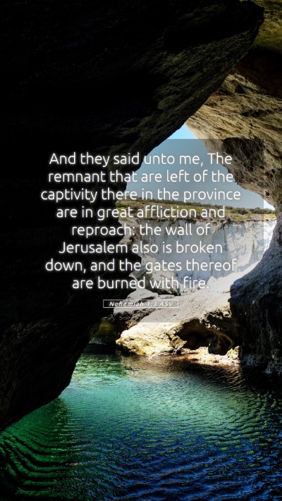 Picture 05 - Nehemiah 1:3 ASV Mobile Phone Wallpaper - And they said unto me, The remnant that are left - Mobile Bible Verse Wallpaper