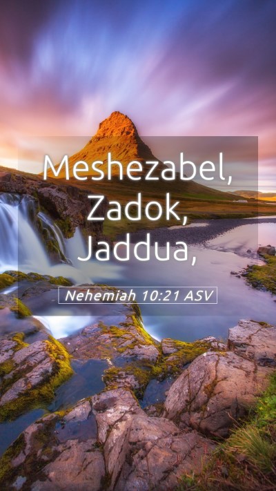 Picture 05 - Nehemiah 10:21 ASV Mobile Phone Wallpaper - Meshezabel, Zadok, - Mobile Bible Verse Wallpaper