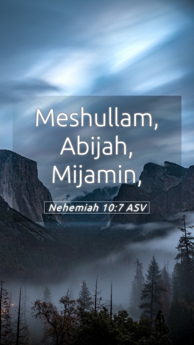 Picture 05 - Nehemiah 10:7 ASV Mobile Phone Wallpaper - Meshullam, Abijah, - Mobile Bible Verse Wallpaper