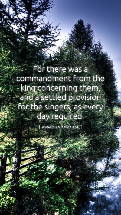 Picture 05 - Nehemiah 11:23 ASV Mobile Phone Wallpaper - For there was a commandment from the king - Mobile Bible Verse Wallpaper