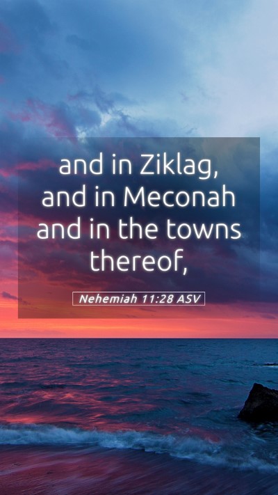 Picture 05 - Nehemiah 11:28 ASV Mobile Phone Wallpaper - and in Ziklag, and in Meconah and in the towns - Mobile Bible Verse Wallpaper