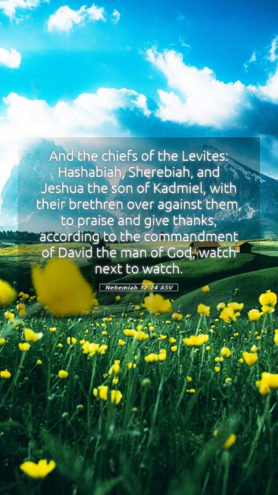 Picture 05 - Nehemiah 12:24 ASV Mobile Phone Wallpaper - And the chiefs of the Levites: Hashabiah, - Mobile Bible Verse Wallpaper