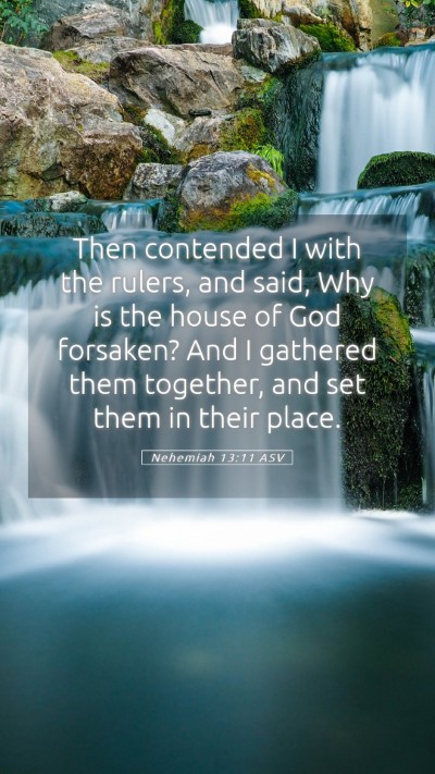 Picture 05 - Nehemiah 13:11 ASV Mobile Phone Wallpaper - Then contended I with the rulers, and said, Why - Mobile Bible Verse Wallpaper