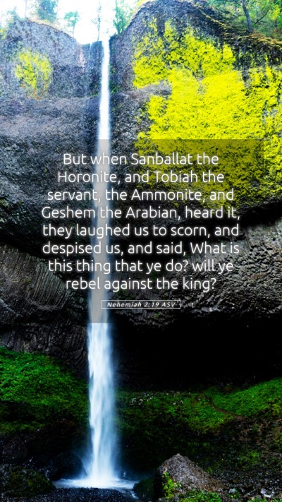 Picture 05 - Nehemiah 2:19 ASV Mobile Phone Wallpaper - But when Sanballat the Horonite, and Tobiah the - Mobile Bible Verse Wallpaper