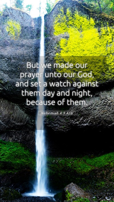 Picture 05 - Nehemiah 4:9 ASV Mobile Phone Wallpaper - But we made our prayer unto our God, and set a - Mobile Bible Verse Wallpaper