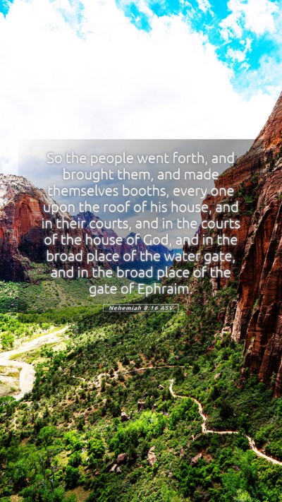 Picture 05 - Nehemiah 8:16 ASV Mobile Phone Wallpaper - So the people went forth, and brought them, and - Mobile Bible Verse Wallpaper
