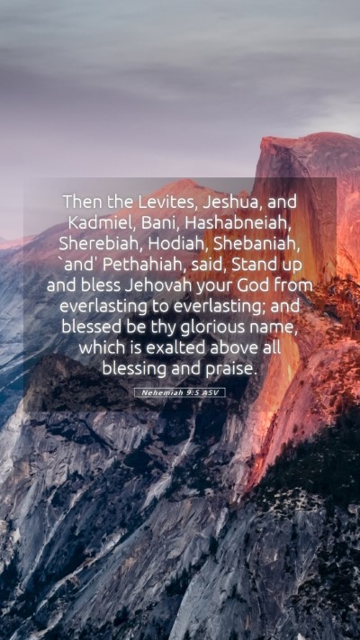 Picture 05 - Nehemiah 9:5 ASV Mobile Phone Wallpaper - Then the Levites, Jeshua, and Kadmiel, Bani, - Mobile Bible Verse Wallpaper