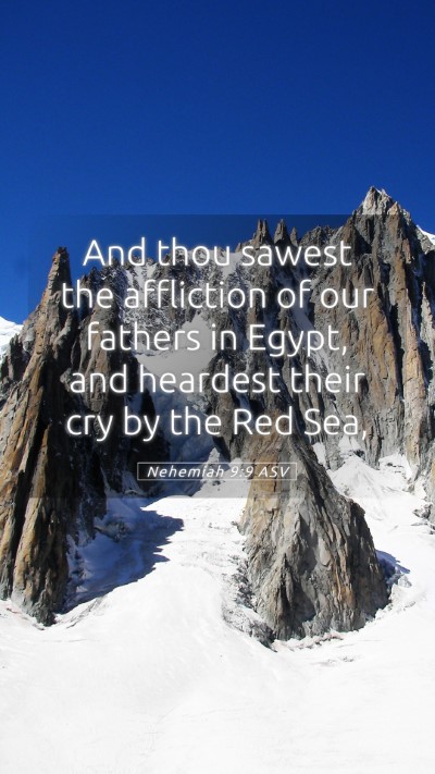 Picture 05 - Nehemiah 9:9 ASV Mobile Phone Wallpaper - And thou sawest the affliction of our fathers in - Mobile Bible Verse Wallpaper