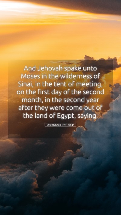 Picture 05 - Numbers 1:1 ASV Mobile Phone Wallpaper - And Jehovah spake unto Moses in the wilderness of - Mobile Bible Verse Wallpaper