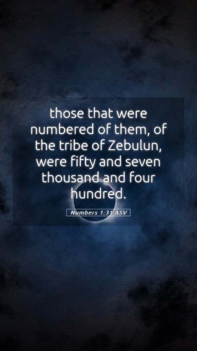 Picture 05 - Numbers 1:31 ASV Mobile Phone Wallpaper - those that were numbered of them, of the tribe of - Mobile Bible Verse Wallpaper