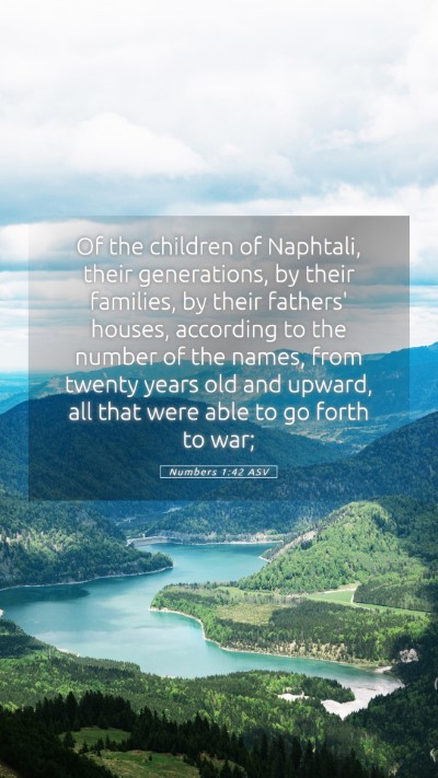 Picture 05 - Numbers 1:42 ASV Mobile Phone Wallpaper - Of the children of Naphtali, their generations, - Mobile Bible Verse Wallpaper