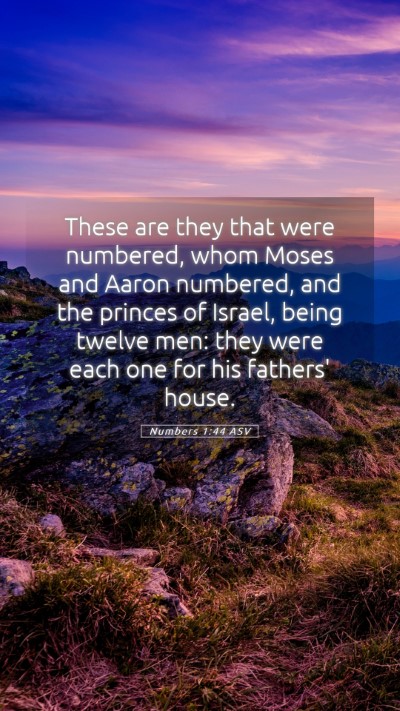 Picture 05 - Numbers 1:44 ASV Mobile Phone Wallpaper - These are they that were numbered, whom Moses and - Mobile Bible Verse Wallpaper