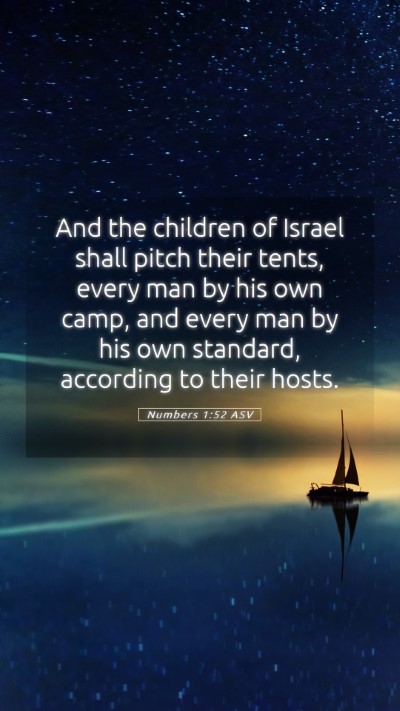 Picture 05 - Numbers 1:52 ASV Mobile Phone Wallpaper - And the children of Israel shall pitch their - Mobile Bible Verse Wallpaper