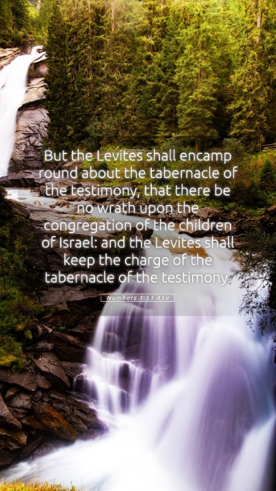 Picture 05 - Numbers 1:53 ASV Mobile Phone Wallpaper - But the Levites shall encamp round about the - Mobile Bible Verse Wallpaper