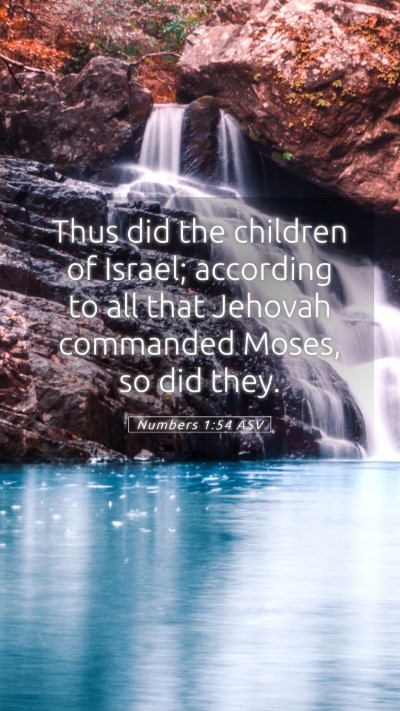 Picture 05 - Numbers 1:54 ASV Mobile Phone Wallpaper - Thus did the children of Israel; according to all - Mobile Bible Verse Wallpaper