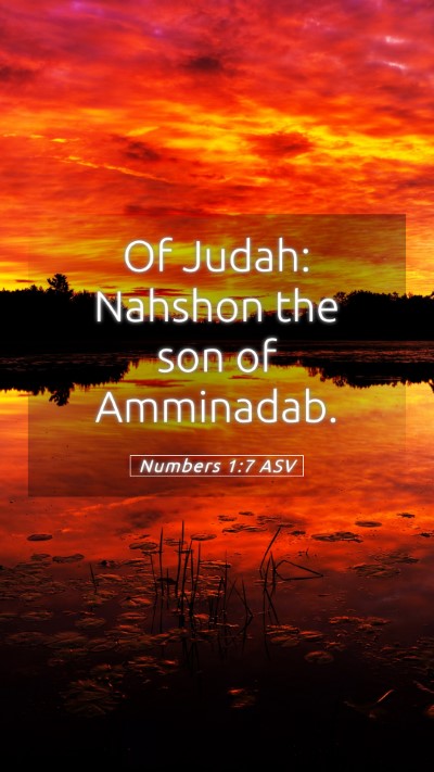 Picture 05 - Numbers 1:7 ASV Mobile Phone Wallpaper - Of Judah: Nahshon the son of - Mobile Bible Verse Wallpaper