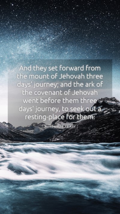 Picture 05 - Numbers 10:33 ASV Mobile Phone Wallpaper - And they set forward from the mount of Jehovah - Mobile Bible Verse Wallpaper