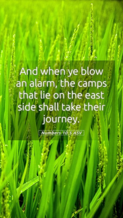 Picture 05 - Numbers 10:5 ASV Mobile Phone Wallpaper - And when ye blow an alarm, the camps that lie on - Mobile Bible Verse Wallpaper